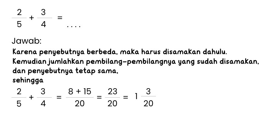 penjumlahan pecahan